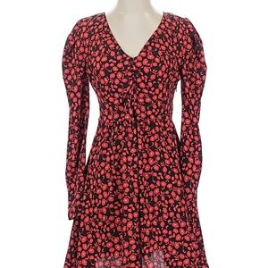 Puff-Sleeve Floral Mini Dress